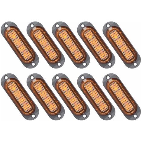 Applicable 10X LED Feux de Marquage Latéral 12 / 24V Feux De Gabarit LED Remorque Lampe Latérale Avertissement Lumière pour Camion RV Caravan (Jaune) (Jaune) (1/5)