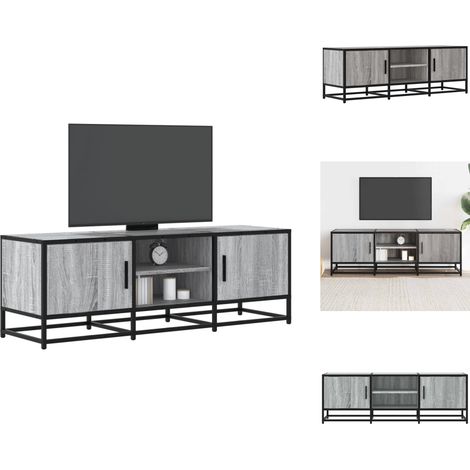 Meuble TV sonoma gris 120x35x41 cm bois d'ingénierie et métal - Meuble TV - Meubles TV - Banc TV - Buffet TV (1/5)