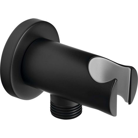 Sapho - Presa d'acqua a muro con supporto doccia, nero opaco 1205-09B (1/2)