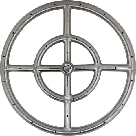 Brûleur à gaz en acier inoxydable - Diamètre : 306 mm - Pour tabouret, table à gaz, barbecue de table, barbecue de jardin (1/3)