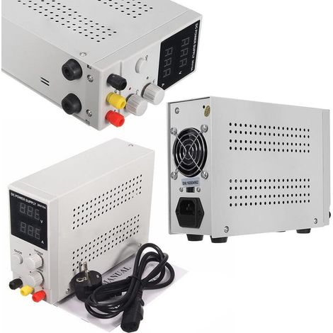 Alimentation de laboratoire réglable, 30V 10A automatique tension constante et courant constant alimentation double dissipation de chaleur Design