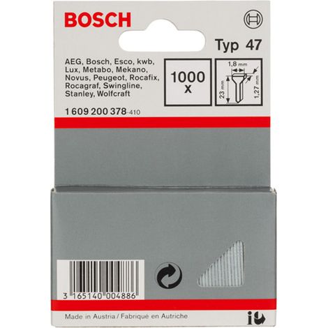 BOSCH CLAVO TIPO 47 PARA GRAPADORAS A BATERIA Y MANUALES Medida de largo 23 MM
