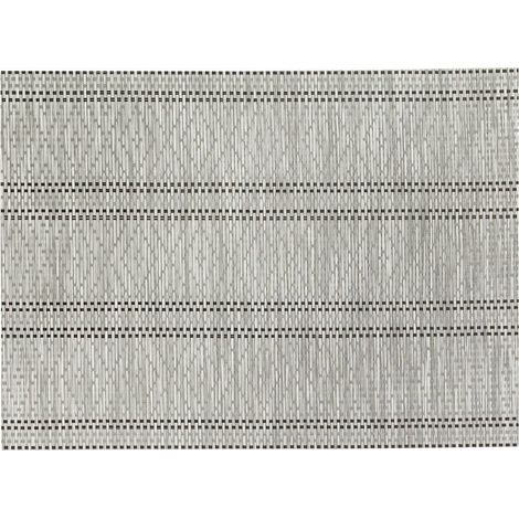 Set de Table Gris 33 x 45 cm en PVC et Polyester Tissé Jacquard Facile à Nettoyer - PANGIVO