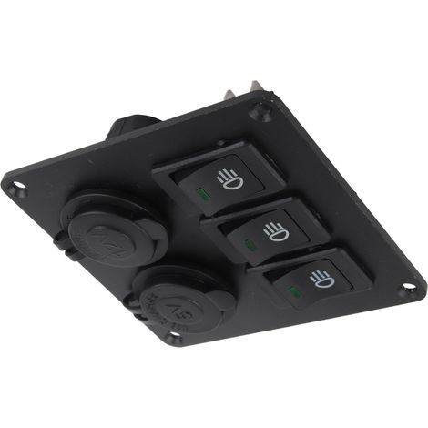 Interrupteur LED vert simple bascule 3+2 combo Marine + chargeur allume-cigare vert pour voiture (1/5)