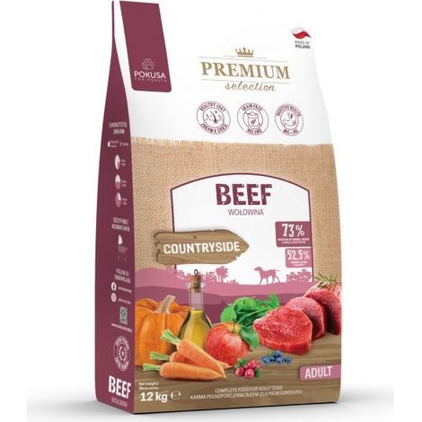POKUSA Premium Selection Bœuf Adulte - croquettes pour chien - 12 kg