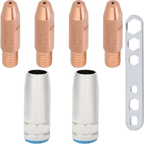 MB25 MIG MAG Torche de soudage Buses à gaz Buses Contact AK25 MB25 Pistolet de soudage Kit d'accessoires 145.0076 Buse Conique M6 Tête Conductrice Universel Consommables Pièces de Rechange (1/5)