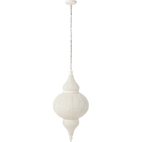 Lampe suspendue orientale en métal blanc ajouré élégante - Blanc ajouré oriental élégant (1/5)