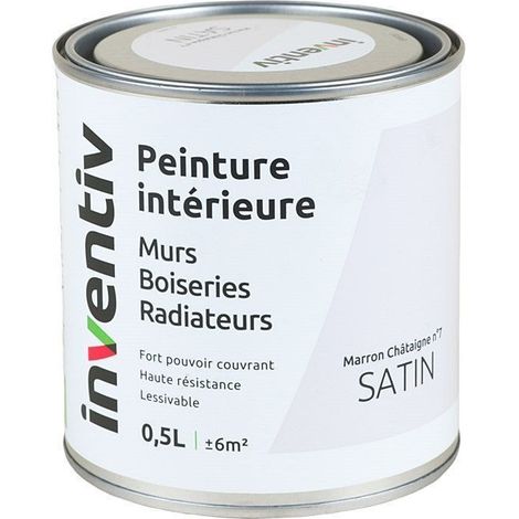 Peinture Intérieure Satin Marron Chataigne 0,5L - INVENTIV