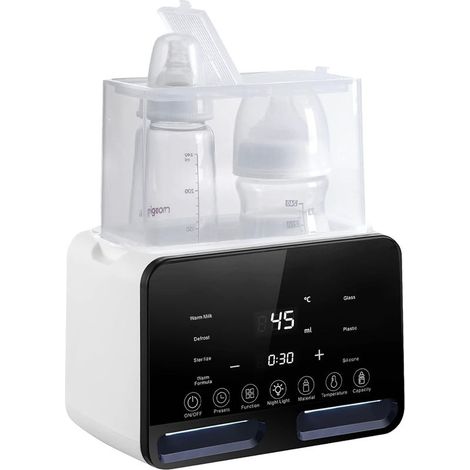 Chauffe-biberon stérilisateur 7 en 1, chauffe-lait, décongélation rapide, chauffe-aliments avec veilleuse, grand écran LCD, chauffe-biberons