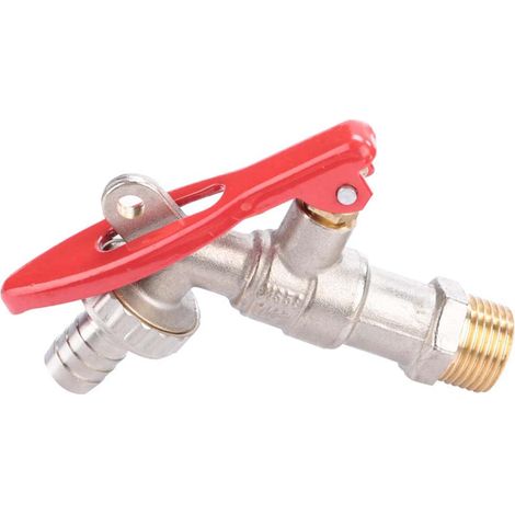 Robinet Verrouillable Pour Récupérateur d'Eau - Cadenas Exterieur, Blocco Rubinetto Esterno, D'Eau À Filetage 1/2 Pouce en Laiton (1/5)