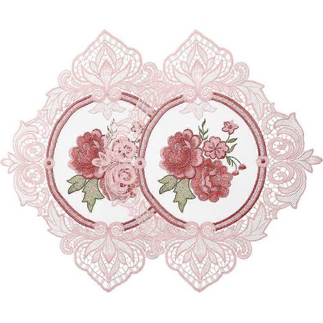 Lot de 2 dessous de verre en dentelle rose vintage pour la décoration de table (1/5)