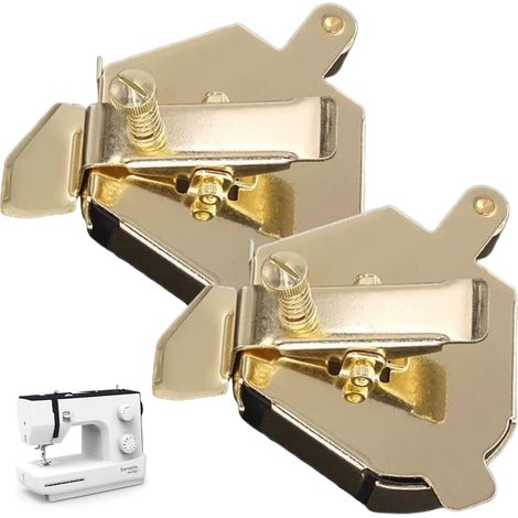CCYKXA 2 guides de couture magnétiques, guide de couture magnétique pour machine à coudre, à clipser, accessoire multifonctionnel (Or, 2,8 x 2,6)