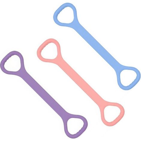 3 bandas de resistencia con asas: bandas elásticas de fitness para entrenar brazos, espalda y hombros, así como para practicar yoga y pilates. (1/3)