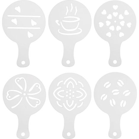 Set di sei modelli per decorazioni di caffe e dessert