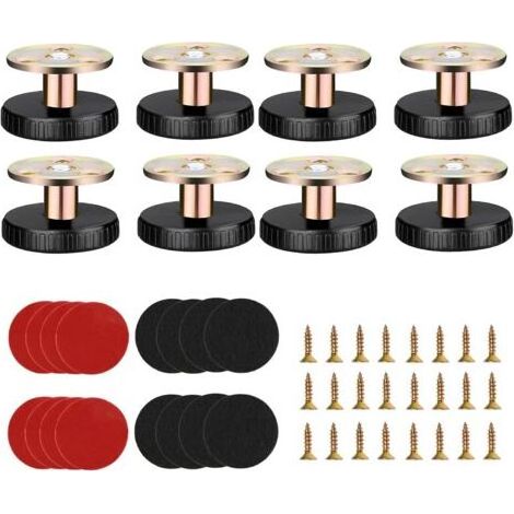 8 Pièces Pieds d'Appareil RéGlables 27-40mm, Pied de Support de Meubles avec Pied de Niveau RéSistant aux Rayures, Pied de Lit RéGlable pour Meubles Tableaux Armoires(A) (1/5)