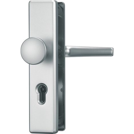 ABUS Schutzbeschlag KLN 314-Klinke-Knauf-F1 Aluminium Natur (1/3)