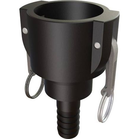 Raccord Camlock femelle 2'' - male cannelé droit avec écrou tournant en polypropylène Ø A: 2'' Ø B: 19mm