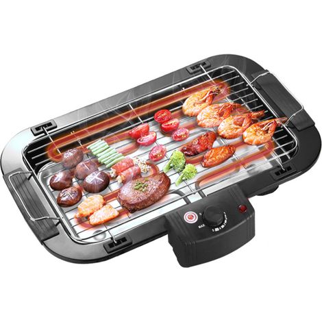 Grill Électrique Inox Multifonction 2000W Puissance Haute 50-350℃ Planche à Cuisson Barbecue Brochettes (1/5)
