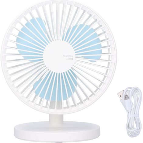 Ventilador De Escritorio - Recargable Por USB - Ajustable En Altura - 3 Velocidades - Bajo Ruido 20-50 Db - Para Hogar Oficina Dormitorio - Blanco (1/5)