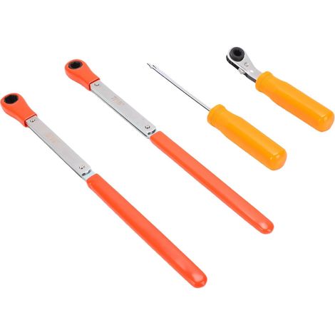 4-Piece Fork Clearance Adjustment Tool Set, 7/16" and 9/16" Wrenches, 5/16" Fork Release Ratchet, Heavy-Duty Set, Air Brake Adjustment, Repair, Maintenance (1/5)