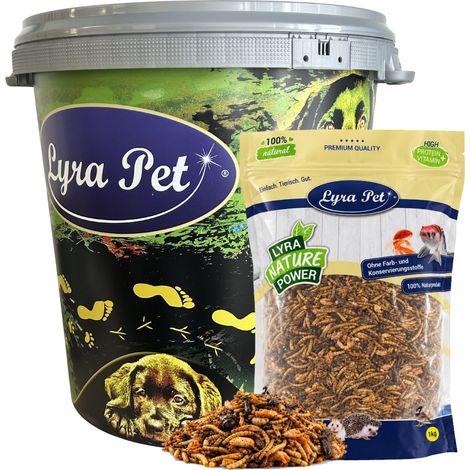 5 kg de mélange d'insectes Lyra Pet® Protein Boost - avec vers de farine, crevettes & sauterelles dans un tonneau de 30 L