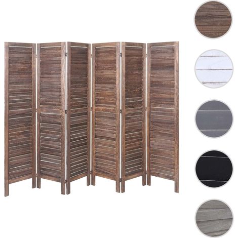 Paravent HWC-G30 - Cloison de séparation visuelle Séparation de pièce - look shabby 170x240cm - gris-marron (1/5)