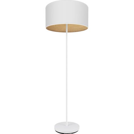 FABRILAMP Tania 1xe27 Wohnzimmerboden Weiß/Weiß/Klar Holz 162x40x40 Cm (1/2)