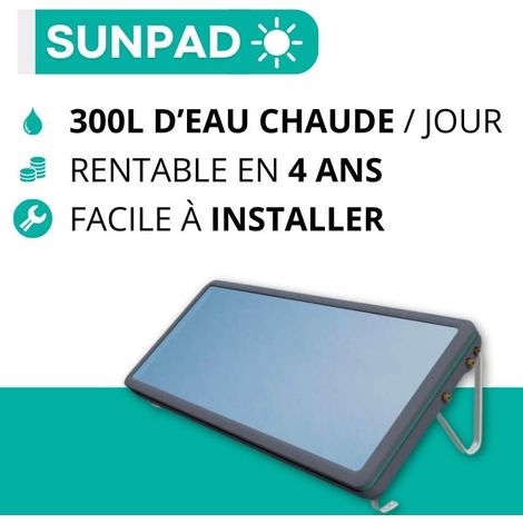 Chauffe-eau solaire 300 litres monobloc autonome – Système compact pour toit incliné – Isolation EPP 50mm – 380L d'eau chaude à 40°C