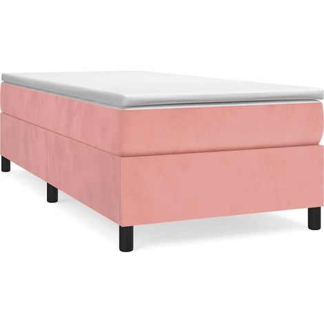 Maison Exclusive - Boxspringbettgestell Rosa 90x200 cm Samt (1/5)