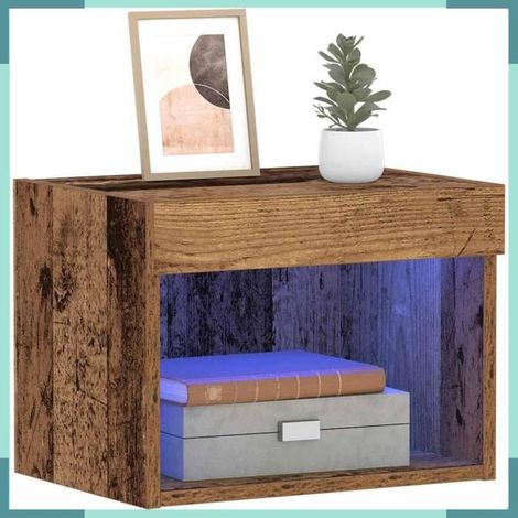 863098 Ensemble meuble TV avec LED Bois ancien 40 x 30 x 30 cm (1/5)