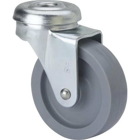 RUEDAS ALEX rueda giratora agujero m8 21br40-bp plastico gris eje liso (1/2)