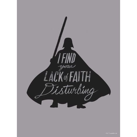 Poster d'Art Star Wars Silhouette Dark Vador Citations - 30 x 40 cm (1/3)