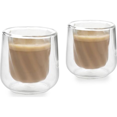 La Cafetière 2pc Siena Juego de Vasos Cortado de Doble Pared, 135ml Tazas de Café Aisladas para Barista Cortado, Apilables y Ligeras
