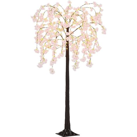 HOMCOM 180cm Cherry Blossom Tree Light with 350 LED Lights Fake Sakura Tree (1/5)