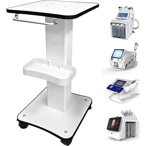 Chariot De Coiffure, Portable Chariot CosméTique avec Compartiment De Rangement Chariots Multifonctionnel avec roulettes Pivotantes à 360° pour Coiffeurs Salons De Beauté Et Spas Blanc 70x38x35 Cm (1/5)