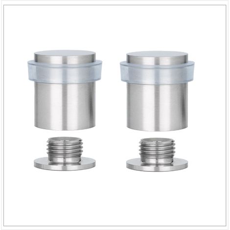 Lot de 2 butées de porte Ø20 x 25 mm Base filetée Acier inoxydable Caoutchouc transparent Comprend vis cheville de fixation I-811TCBAM (1/3)