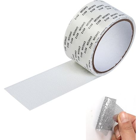 Ruban Réparation Moustiquaire Fibre de Verre 5 x 203 cm Blanc, Adhésif Résistant pour Réparer Fenêtres et Portes (1/5)