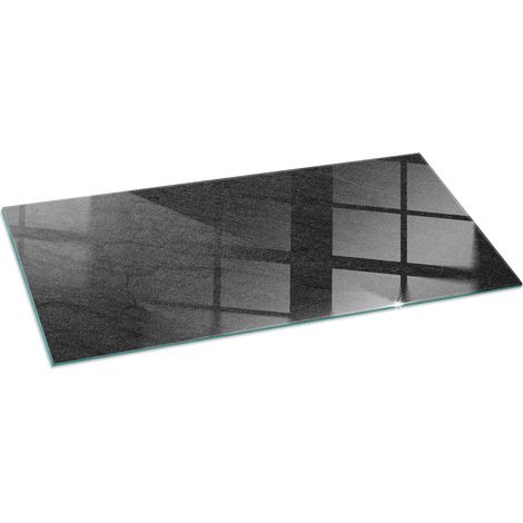 Plaque en verre Cheminée Protecteur de Sol Sous la Cheminée Verre Trempé Protection Thermique Texture surface pierre 125x50 cm (1/5)