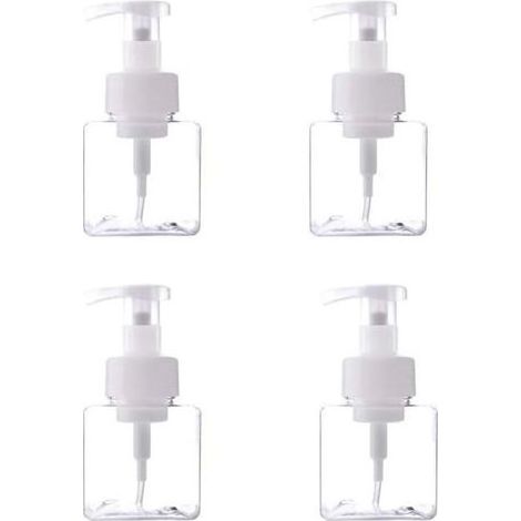 pair 4pcs 250 ml Boîteille de Distribution en Plastique Transparent, Distributeur de Savon Manuel, Boîteille de Distributeur de Savon, Adapté au Savon Liquide et au Désinfectant pour Les Mains-Fei Yu (1/5)