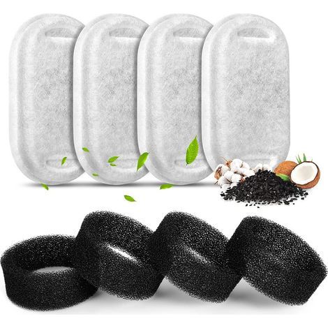 Kompatibel mit PETLIBRO Katzenbrunnen-Filterkartuschen (4er-Pack) – Ersatzfilter und Filterwatte für Katzenbrunnen – Zubehör für Spender (1/5)
