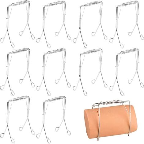Lot de 10 pinces à roulades - Acier inoxydable 304 - Pinces de cuisine réutilisables pour une préparation rapide et facile des rouleaux de bœuf, de porc et de légumes (1/5)