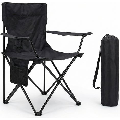 Silla Plegable Camping Negro 80x48x49cm (1/5)