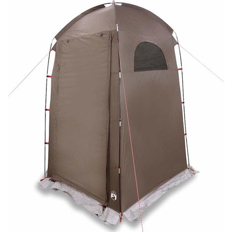 Tente de douche camping cabine vestiaire déperlante polyester marron 150 x 150 x 230 cm (1/5)