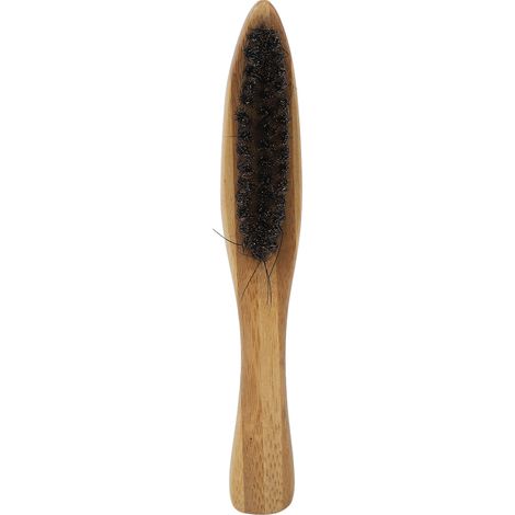 Brosse à barbe à poils doux avec manche ergonomique en bois pour hommes (1/5)
