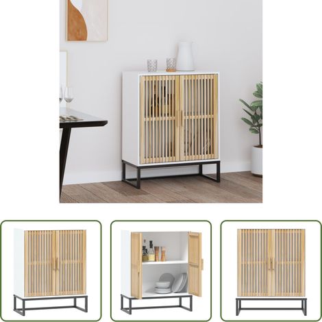 vidaXL Meuble de rangement -  Buffet blanc 60x30x75 cm bois d'ingénierie (1/5)