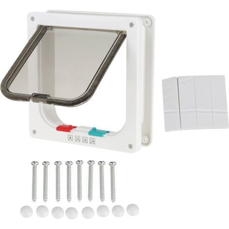 Porte verrouillable à 4 voies pour chat et petit chien, pour soins des animaux de compagnie (1/5)