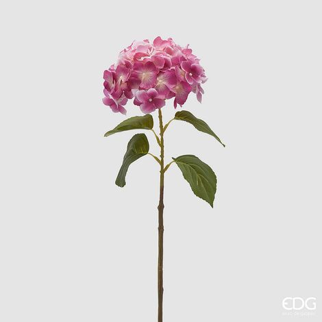 EDG Enzo De Gasperi Ortensia Ramo con Foglie H 70 Cm Pianta Artificiale Colore Rosa Antico