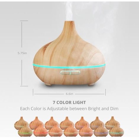 Diffuseur d'Huile Essentielle - Télécommande - 300ML - 7 Lumières - Auto-Off - Bleu (1/4)