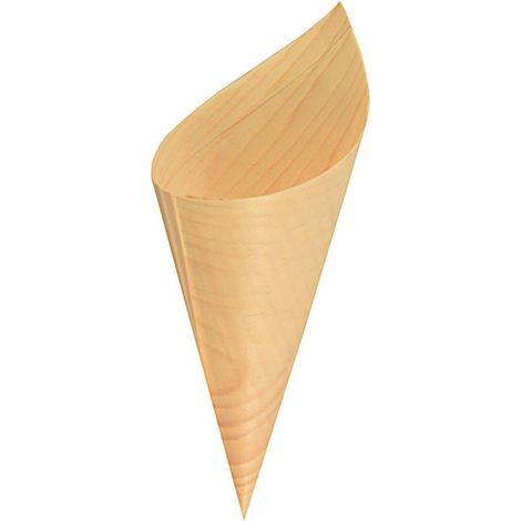 Holzkegel, Durchmesser 110 mm, Höhe 145/210 mm, Fingerfood, 50 Stück