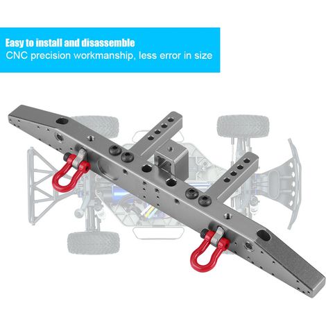 Pare-chocs arrière anti-collision en aluminium pour voitures RC tout-terrain Traxxax TRX 4 (gris titane) (1/5)